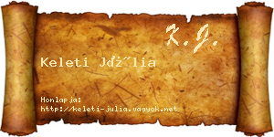 Keleti Júlia névjegykártya